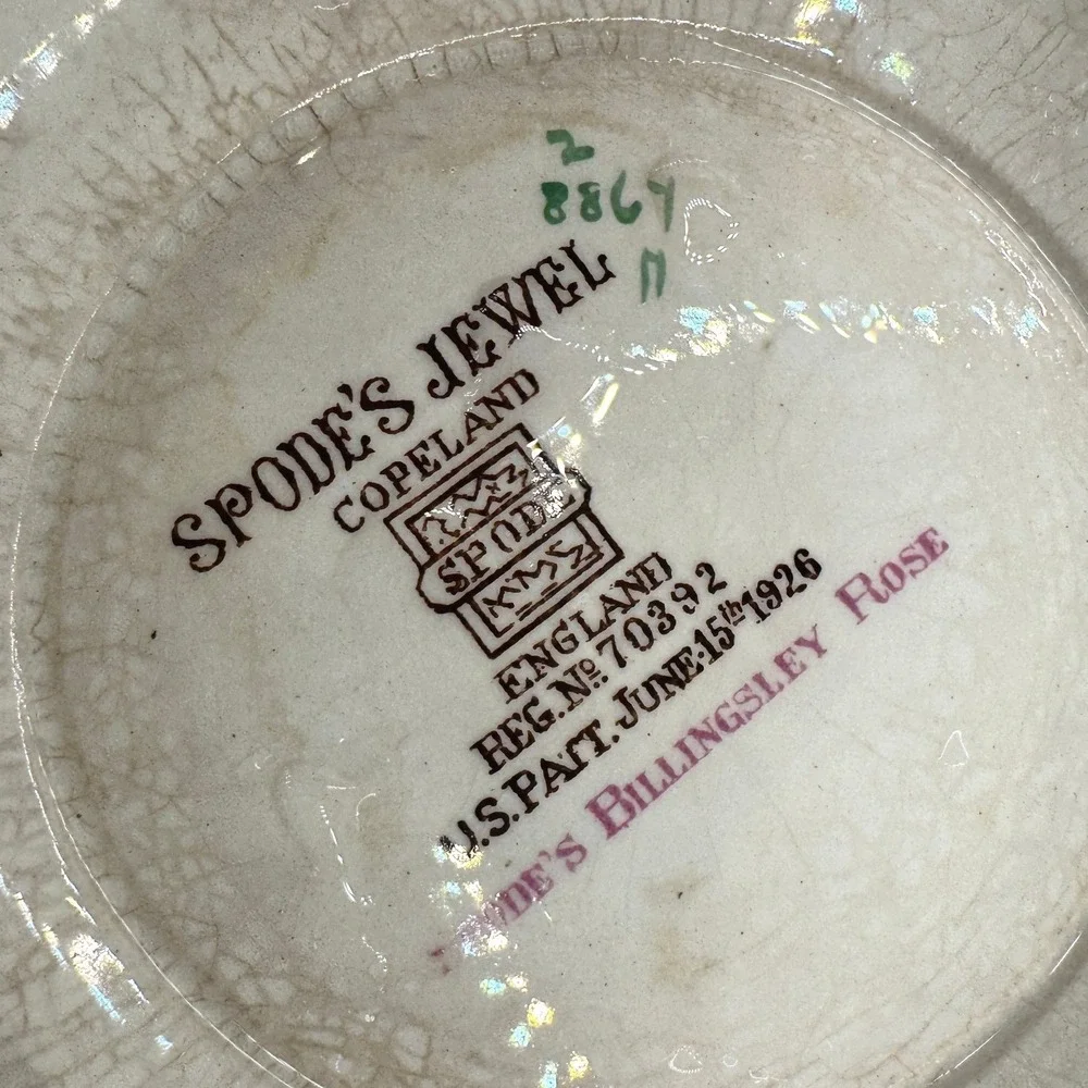 Spode Jewel Copeland England Sugar‎ Bowl Footed Rose Floral Lid Antique